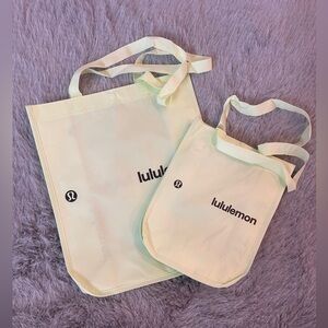 Lululemon NEW reusable bags /  light lemon